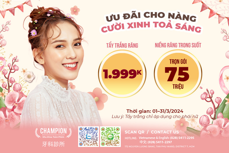 Quốc Tế Phụ Nữ 8/3 - Ưu đãi cho nàng, cười xinh tỏa sáng 